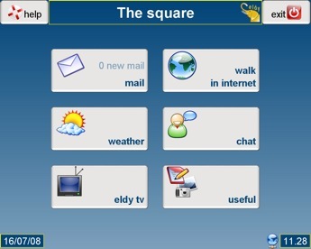computer for elderly the square - the starting interface of ELDY